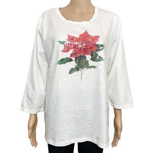 Catalog favorites top blouse embellished rose long